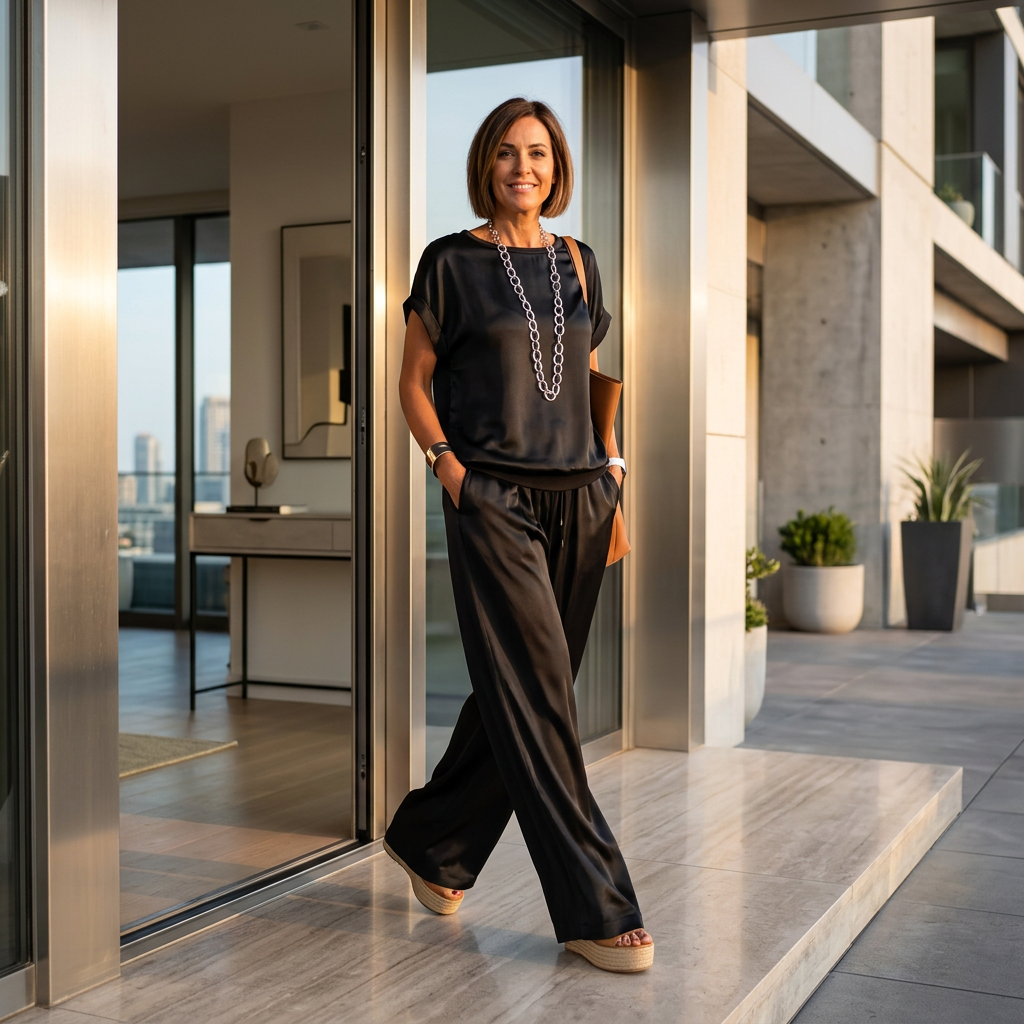 Eleonora Rinaldi™ elegancki satynowy komplet