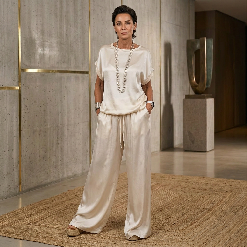 Eleonora Rinaldi™ elegancki satynowy komplet