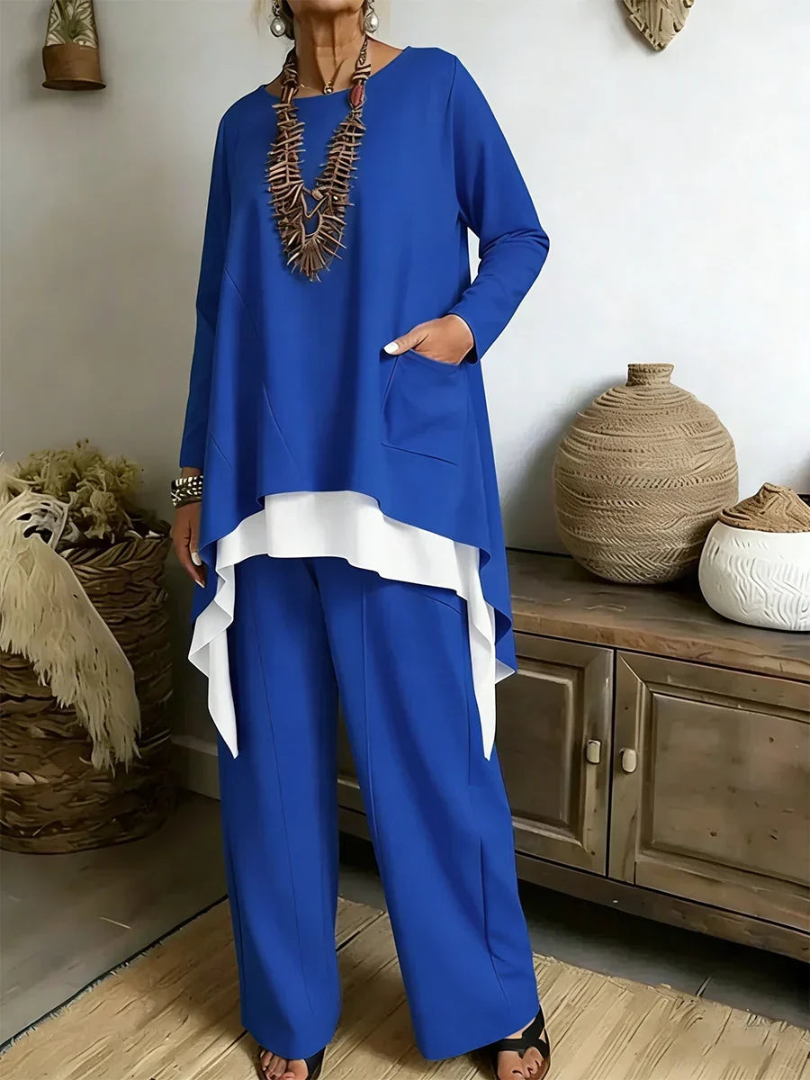 Fausta Aloisi™ Skoordynowany dwuczęściowy komplet damski do codziennych stylizacji