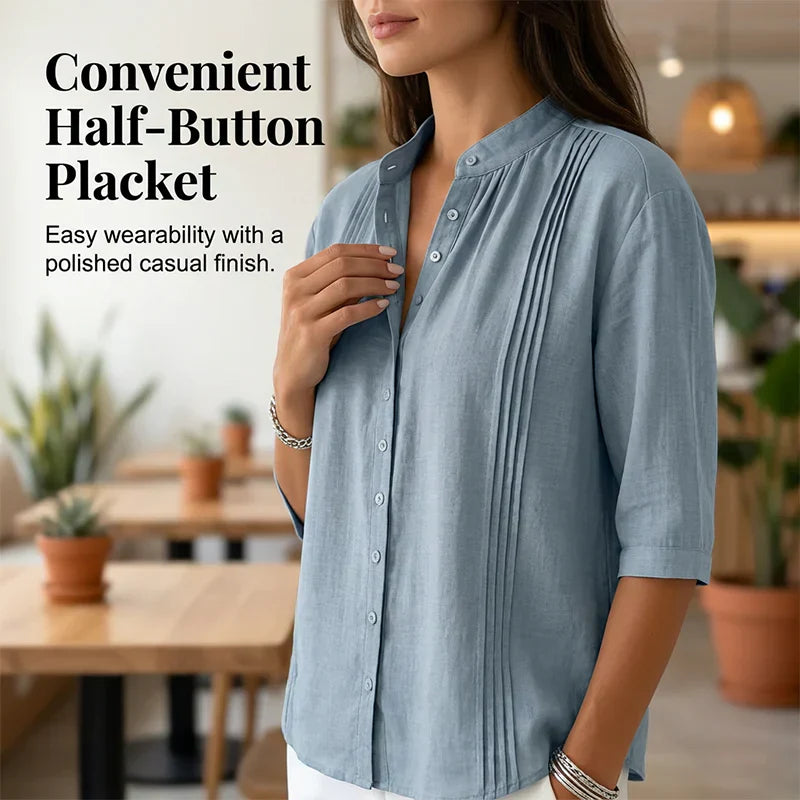 Federica Schiavone™ Elegancka bluzka ze stójką na każdą okazję