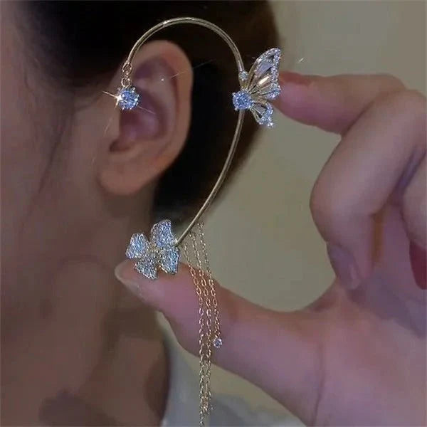 FringeZirPro Elegant Fringe Zircon Earrings - fringe detail and drop length