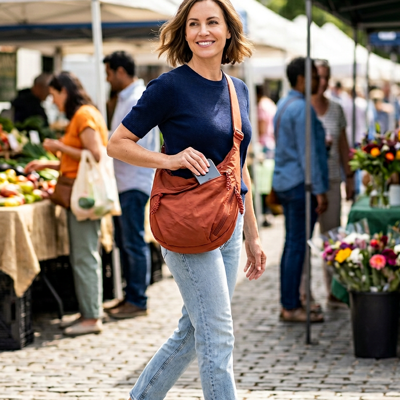 CompactCarry Pro™ minimalistyczna nylonowa torba crossbody