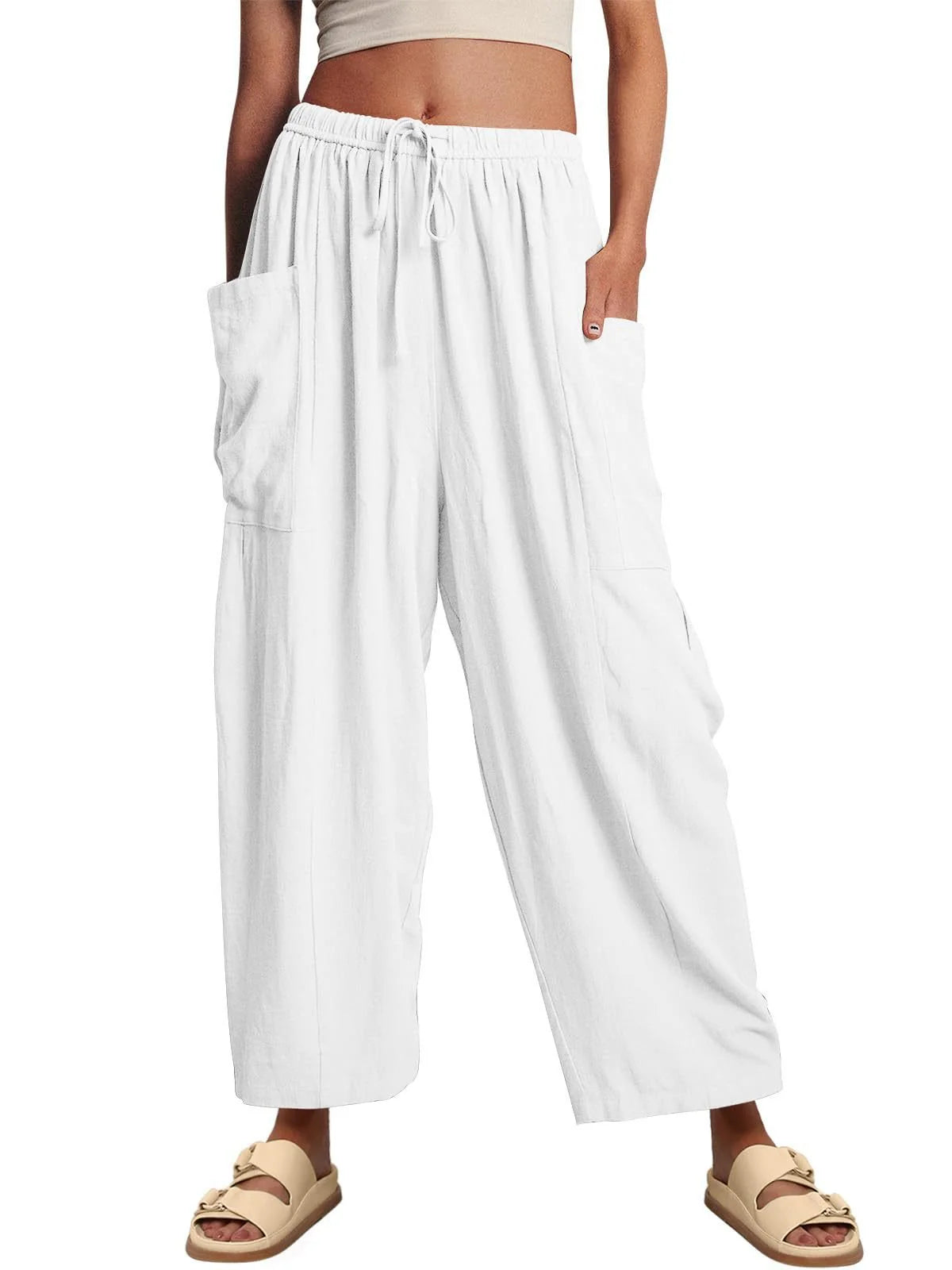 Giuseppina Mancini Breathable Wide Leg Linen Pants - gallery view 10