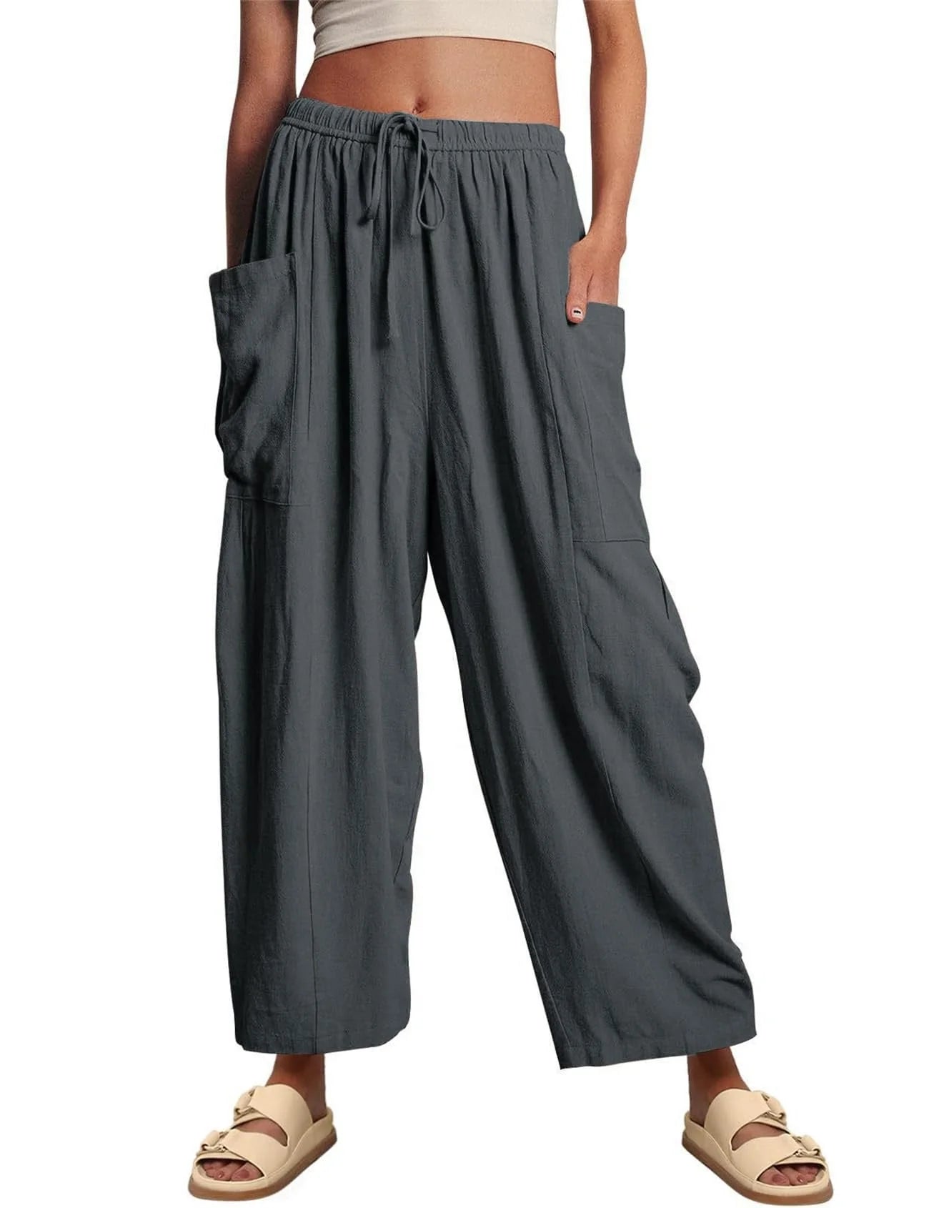 Giuseppina Mancini Breathable Wide Leg Linen Pants - gallery view 11