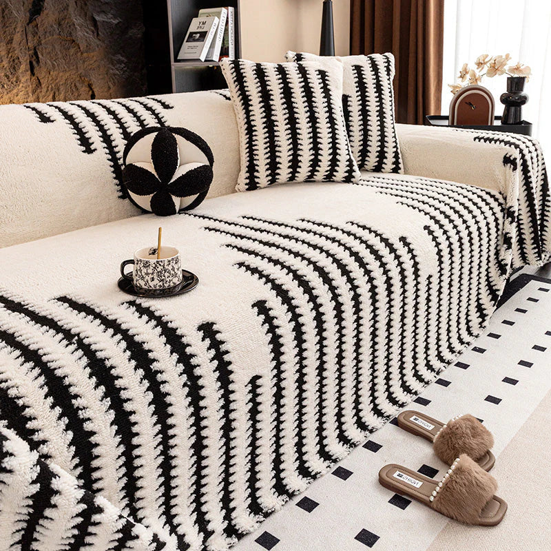 GripPlush Soft Grip Sofa Protector - alternate product angle of plush non-slip sofa cover