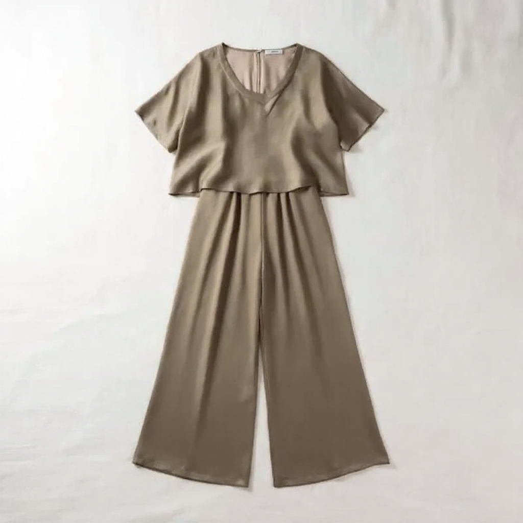 Isabella Caruso™ satynowy komplet loungewear na co dzień