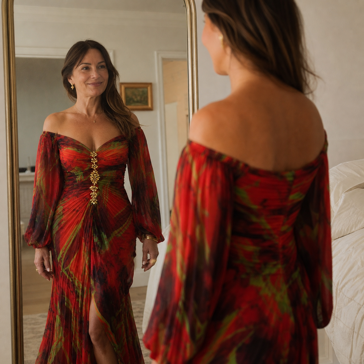 Lara Ambrosino™ Przewiewna sukienka maxi dla bezwysiłkowej elegancji