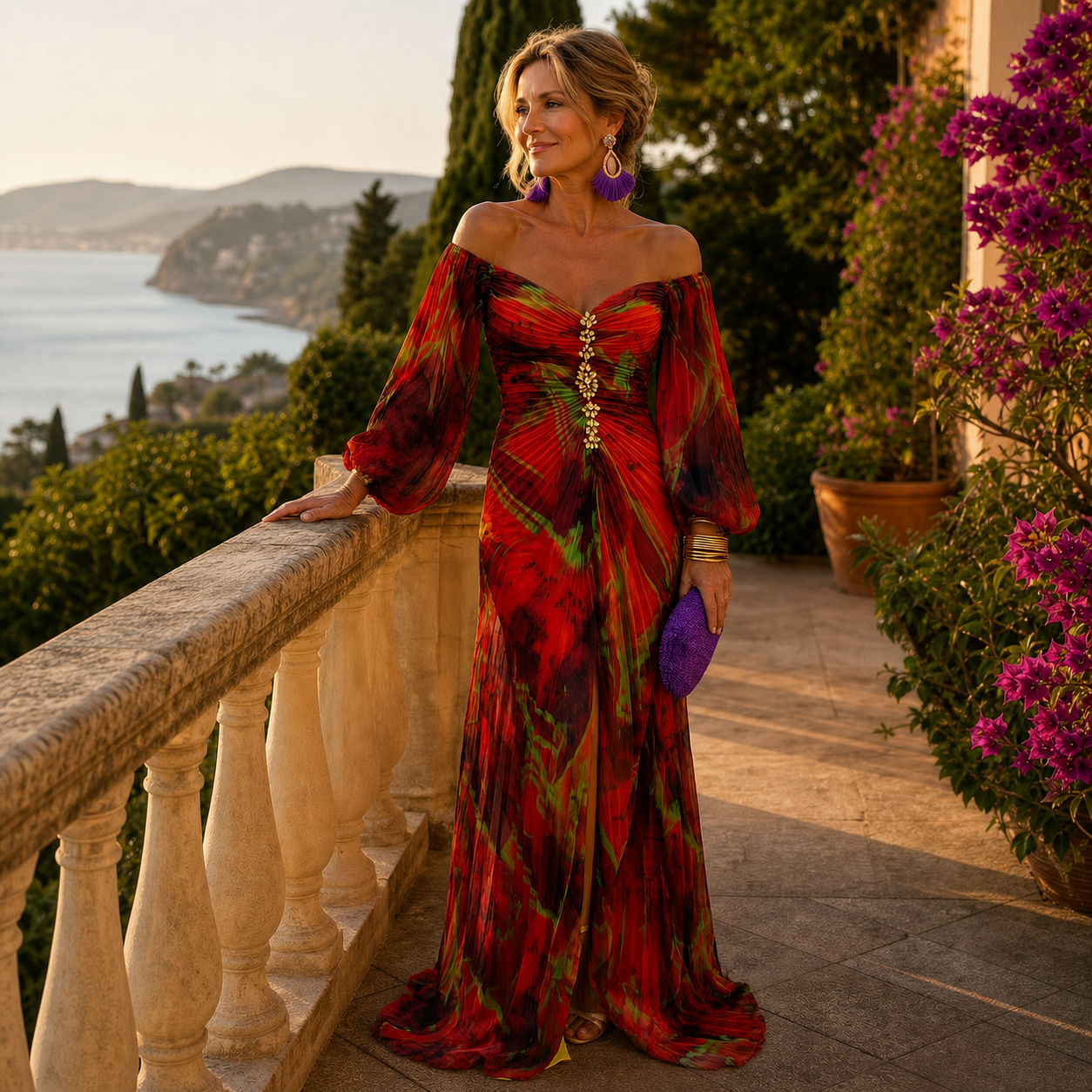 Lara Ambrosino™ Przewiewna sukienka maxi dla bezwysiłkowej elegancji