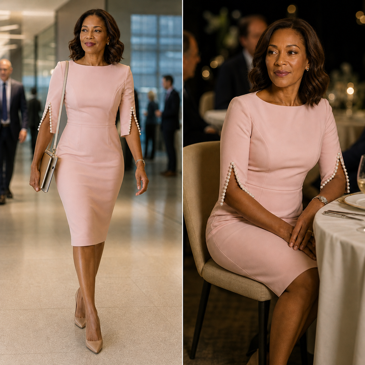 Lara Angelini™ Elegancka sukienka ołówkowa dla naturalnej elegancji