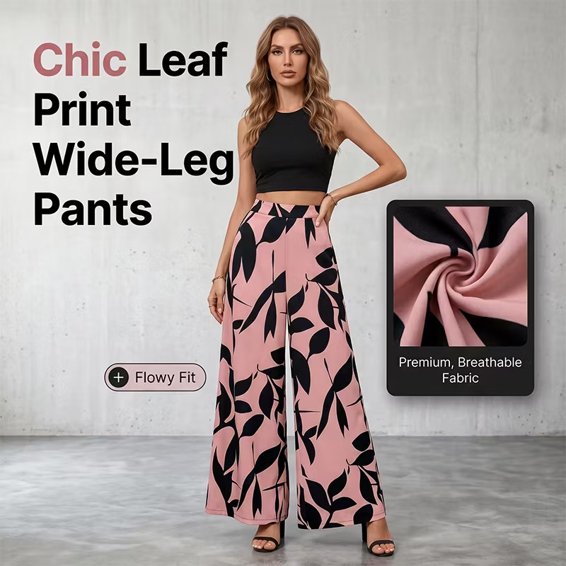 Laura Abbondanza™ Spodnie z wzorem wide-leg do codziennych stylizacji