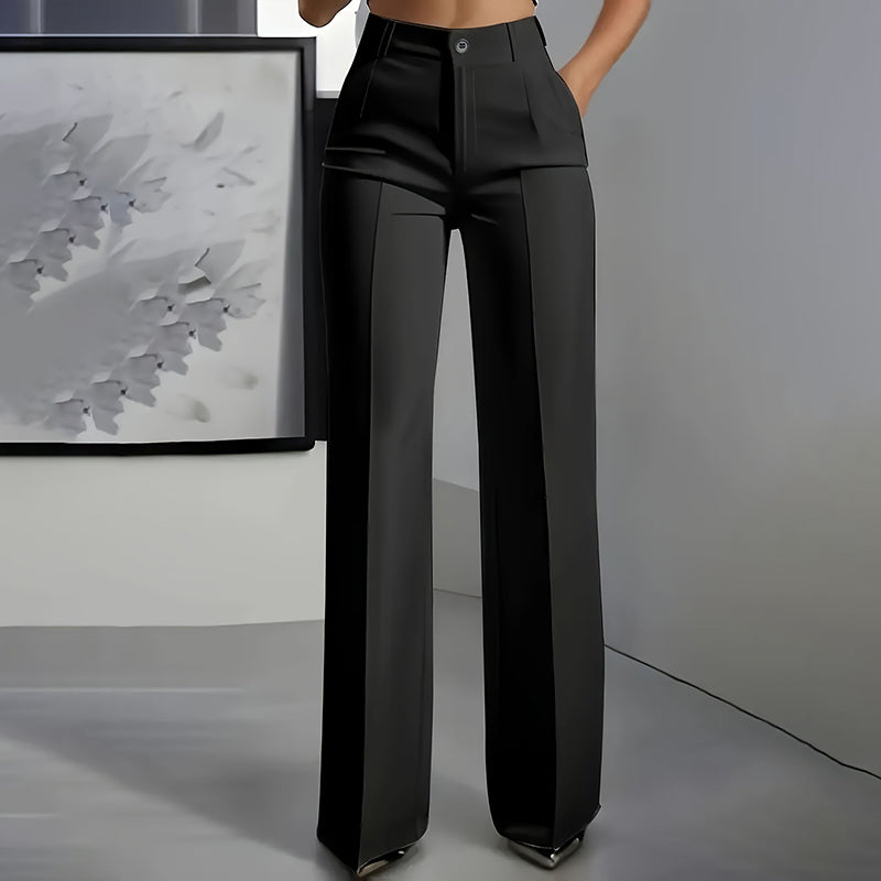 Lorenza Women's High Waisted Slim Formal Pants - front view main product shot