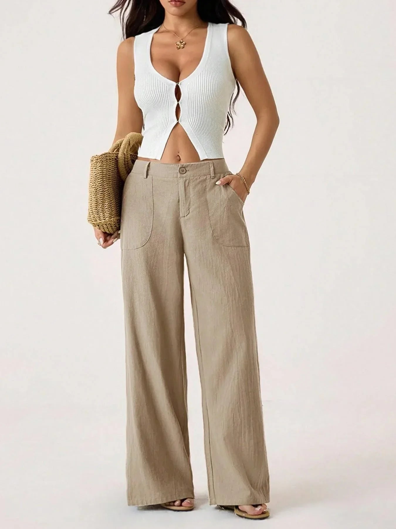 Lucilla Cimino™ Lekkie spodnie wide-leg na letnie stylizacje