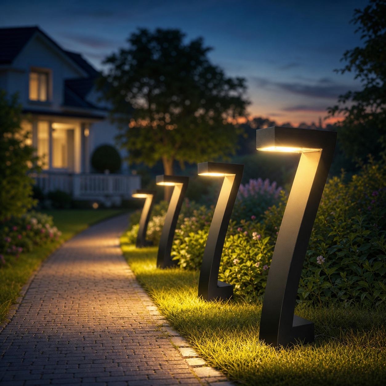 Lumiera™ Solarne lampki ścieżkowe do ciepłej wieczornej atmosfery w ogrodzie
