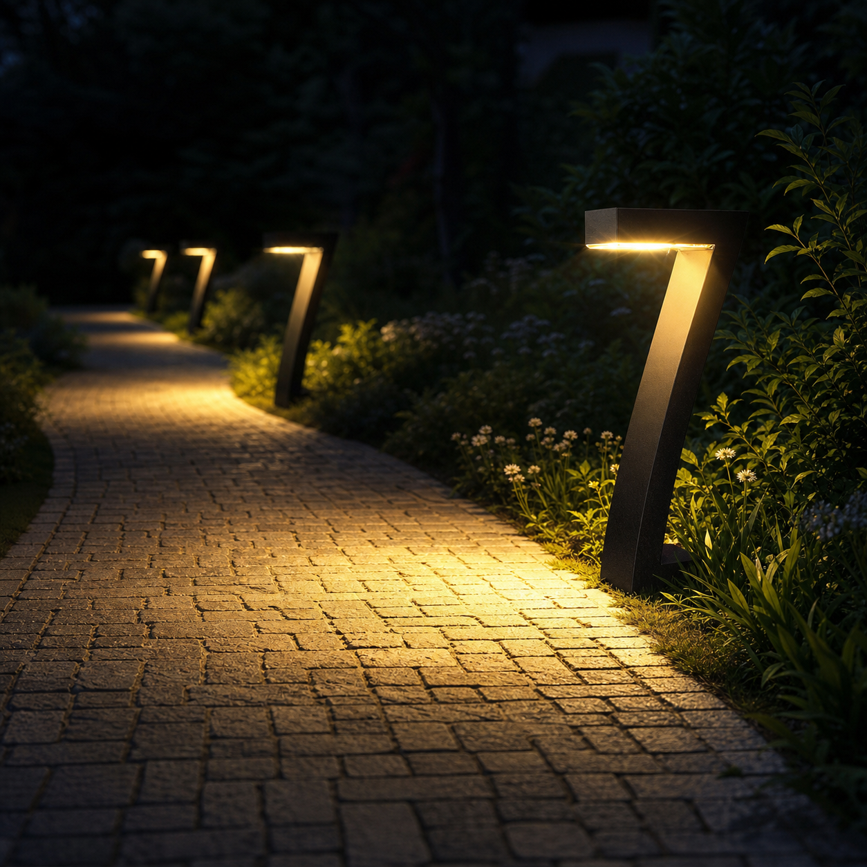 Lumiera™ Solarne lampki ścieżkowe do ciepłej wieczornej atmosfery w ogrodzie