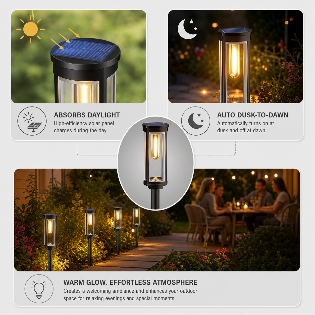 LumiPath Pro™ Dekoracyjne solarne lampy ogrodowe