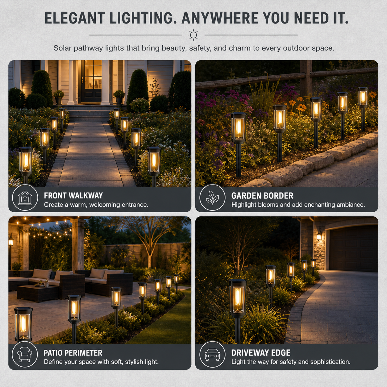 LumiPath Pro™ Dekoracyjne solarne lampy ogrodowe