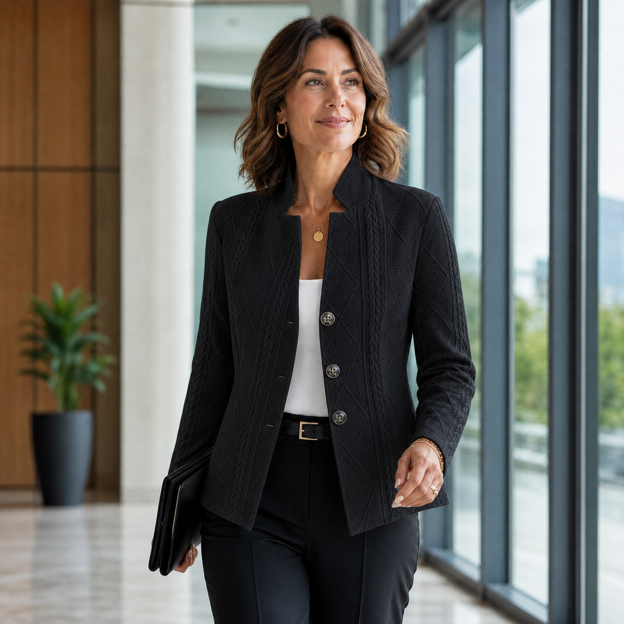 Manuela Benigni™ Dopasowana marynarka z żakietem na co dzień i na wieczór