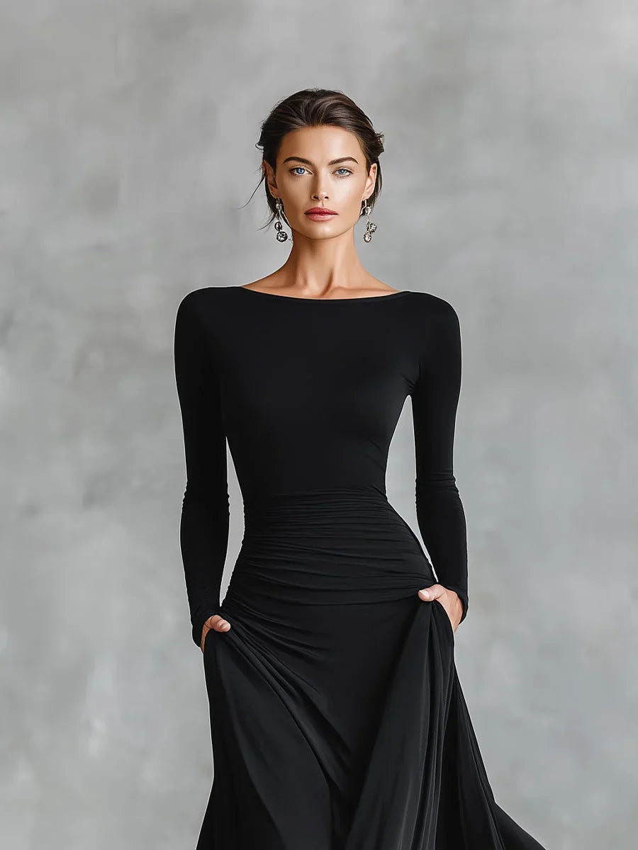 Marcella Cagnolati™ Elegancka falująca sukienka wieczorowa maxi
