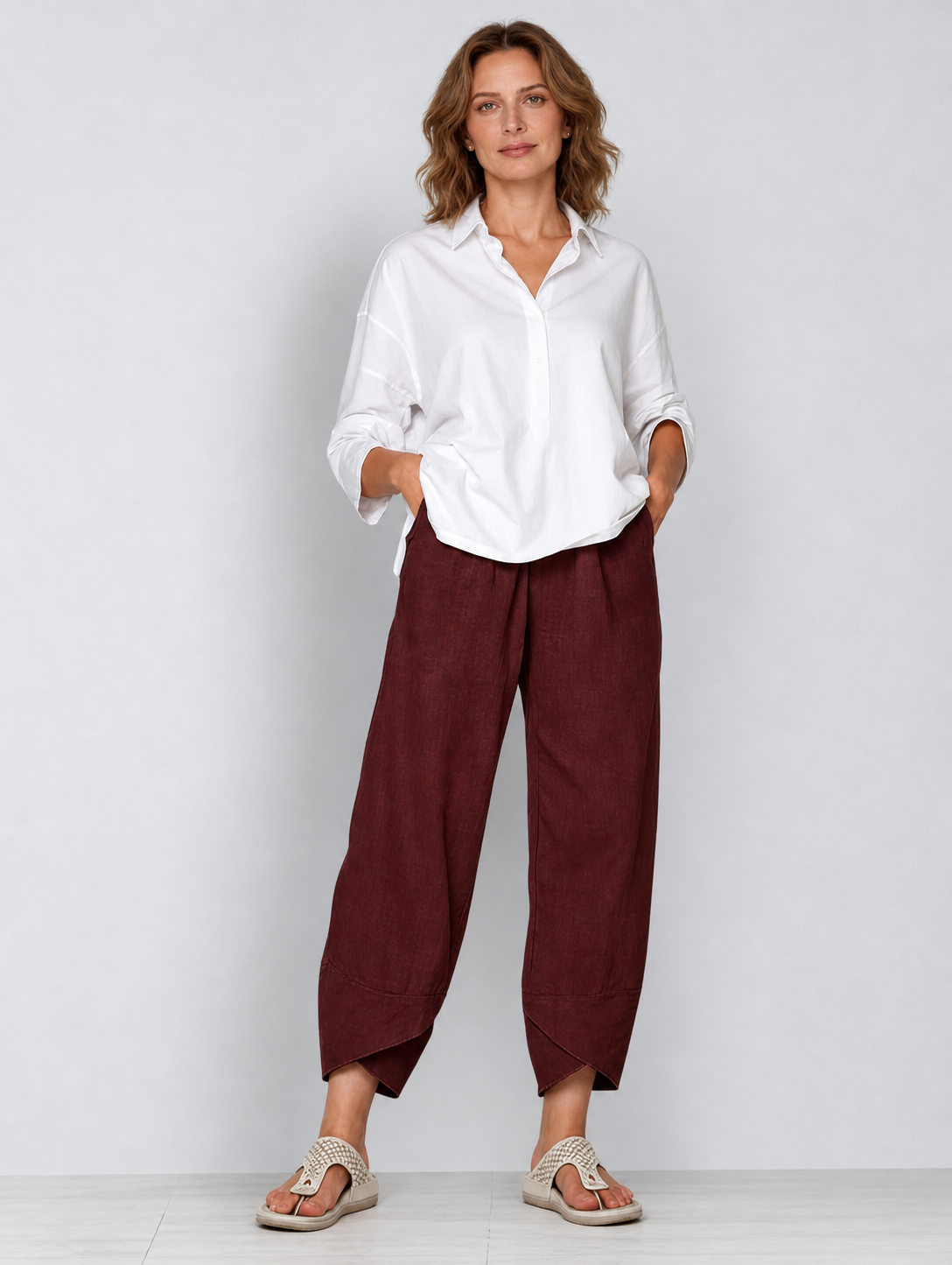 Miriam Corleone™ Luźne spodnie z kieszeniami dla swobodnego stylu