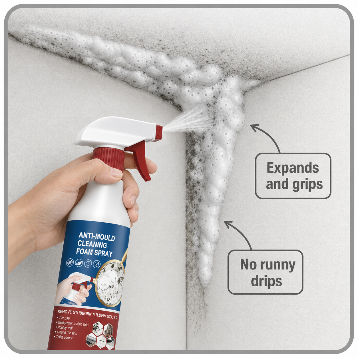 MoldGuard Pro+™ Pianka w sprayu do łatwego usuwania pleśni
