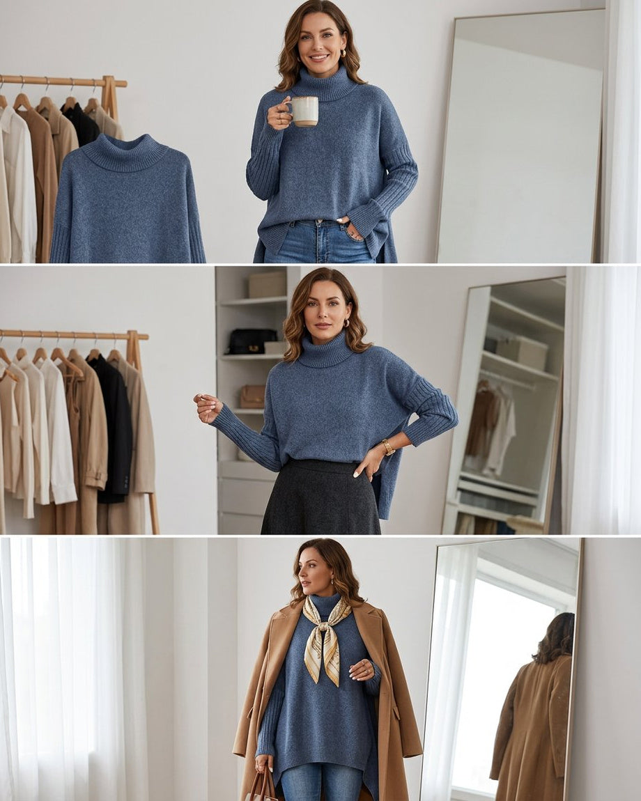Nadia Antinori™ Miękki sweter z golfem dla przytulnej elegancji
