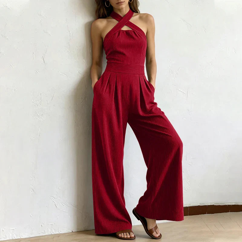 Nella Tartaglia™ Przewiewny kombinezon letni halter dla swobodnej elegancji