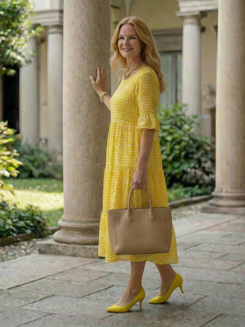 Olga Penna™ Przewiewna sukienka midi na co dzień