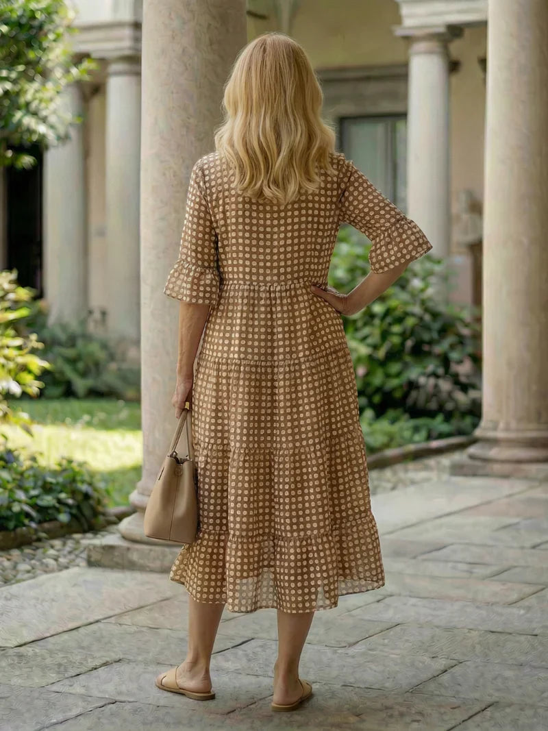 Olga Penna™ Przewiewna sukienka midi na co dzień