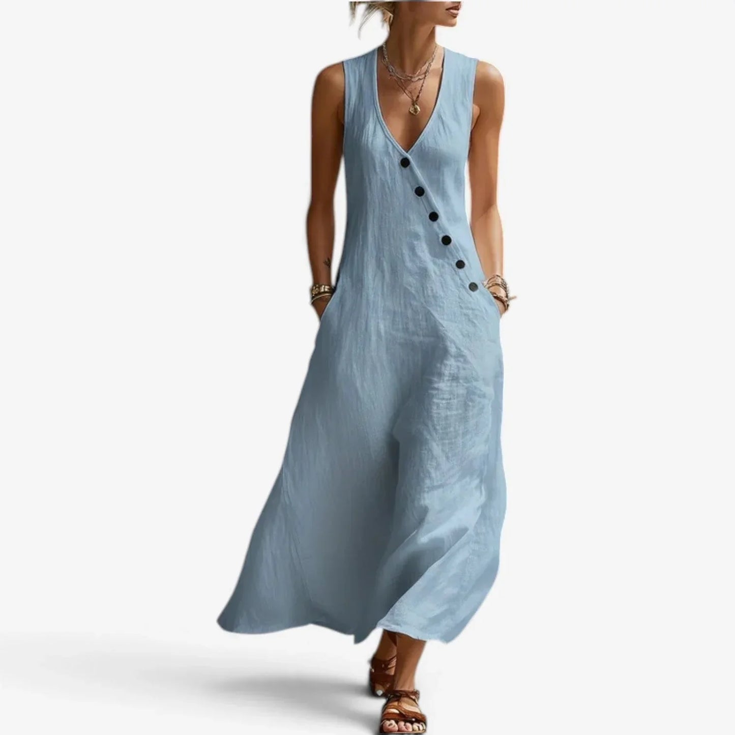 Olivia Righetti™ Letnia sukienka maxi bez rękawów dla swobodnej elegancji