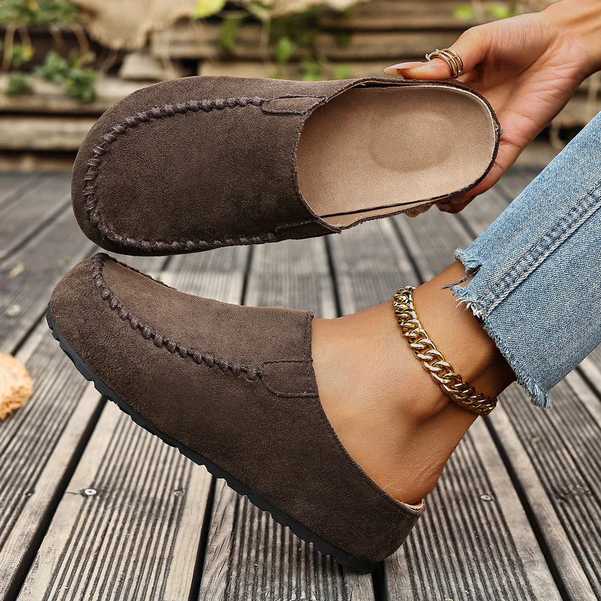 Piera Retro Birkenstock Slippers - main hero view of cozy slip-on slippers