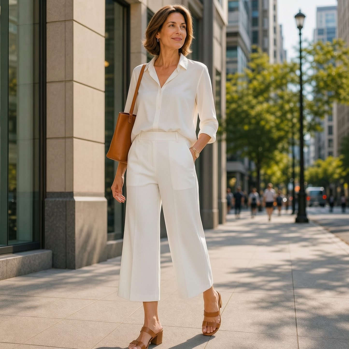 Rebecca Silvi™ Wszechstronne szerokie spodnie 7/8 culotte