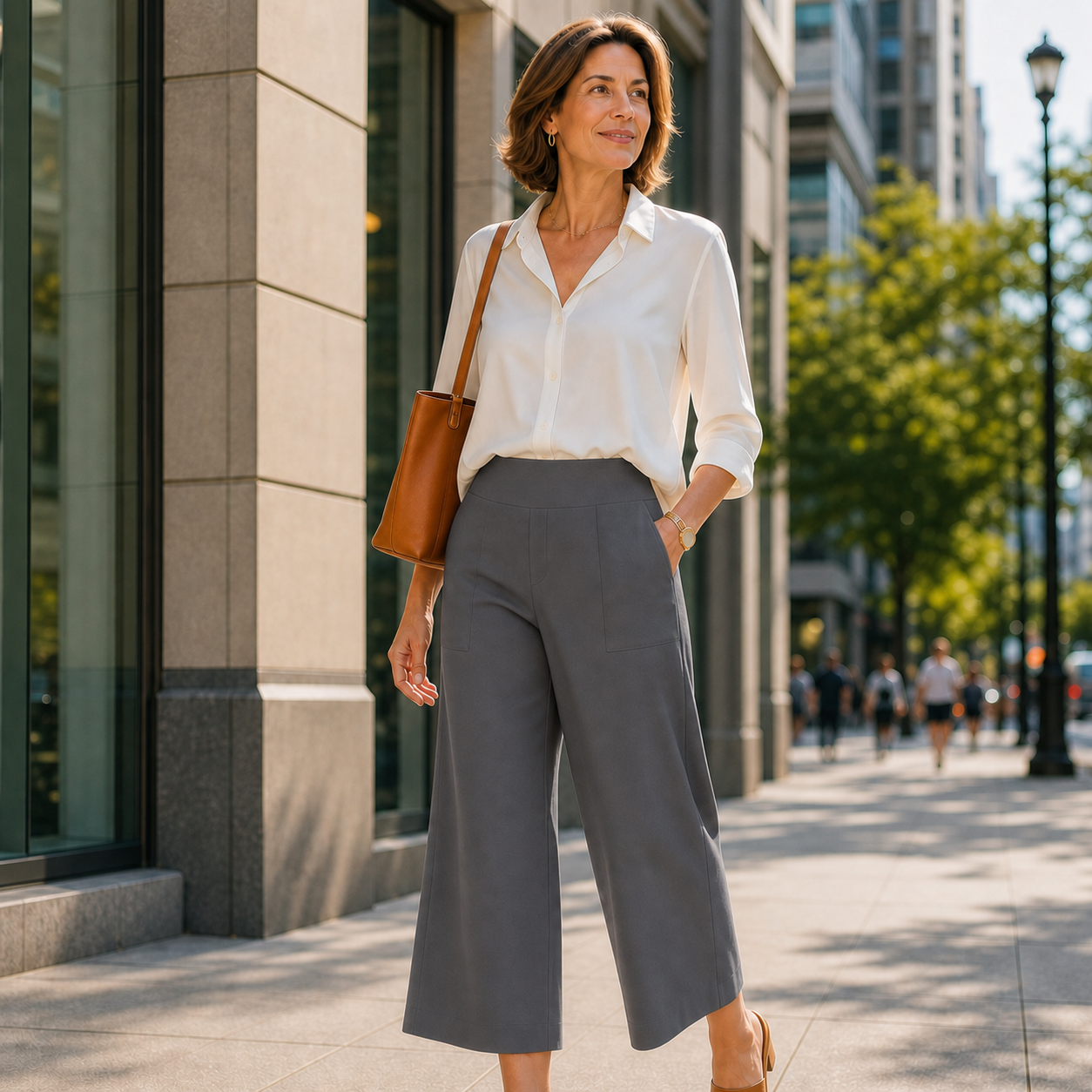 Rebecca Silvi™ Wszechstronne szerokie spodnie 7/8 culotte