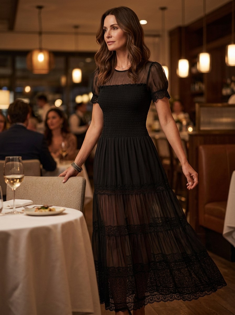Sabina Astolfi™ Elegancka koronkowa suknia maxi na wyjątkowe okazje