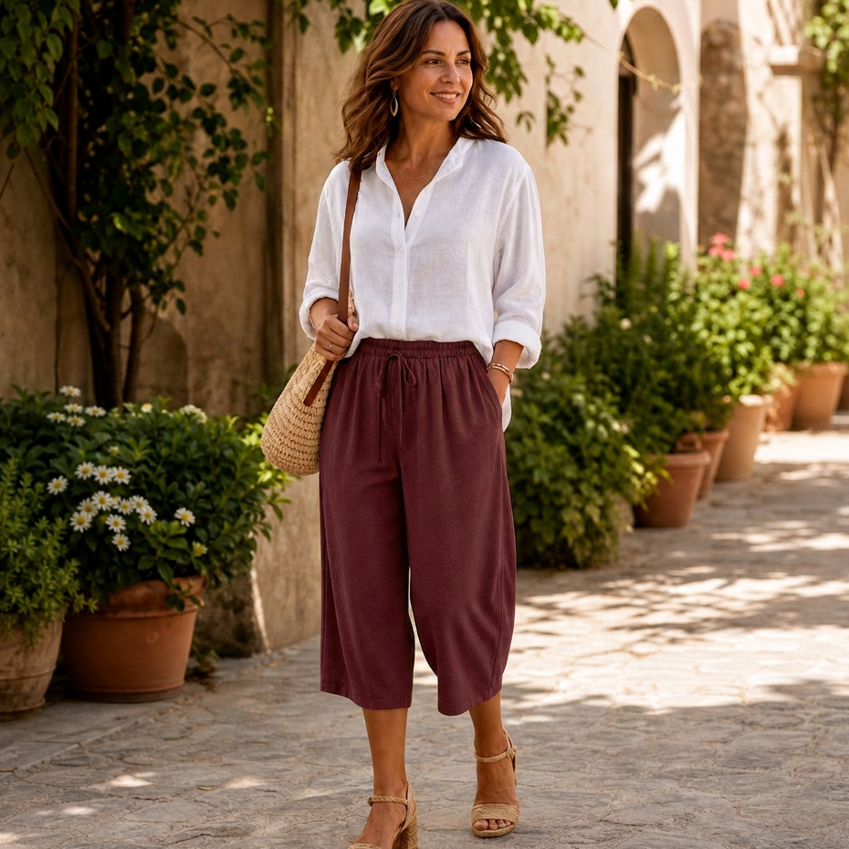 Severina Felici™ Oddychające spodnie capri stworzone z myślą o codziennym komforcie