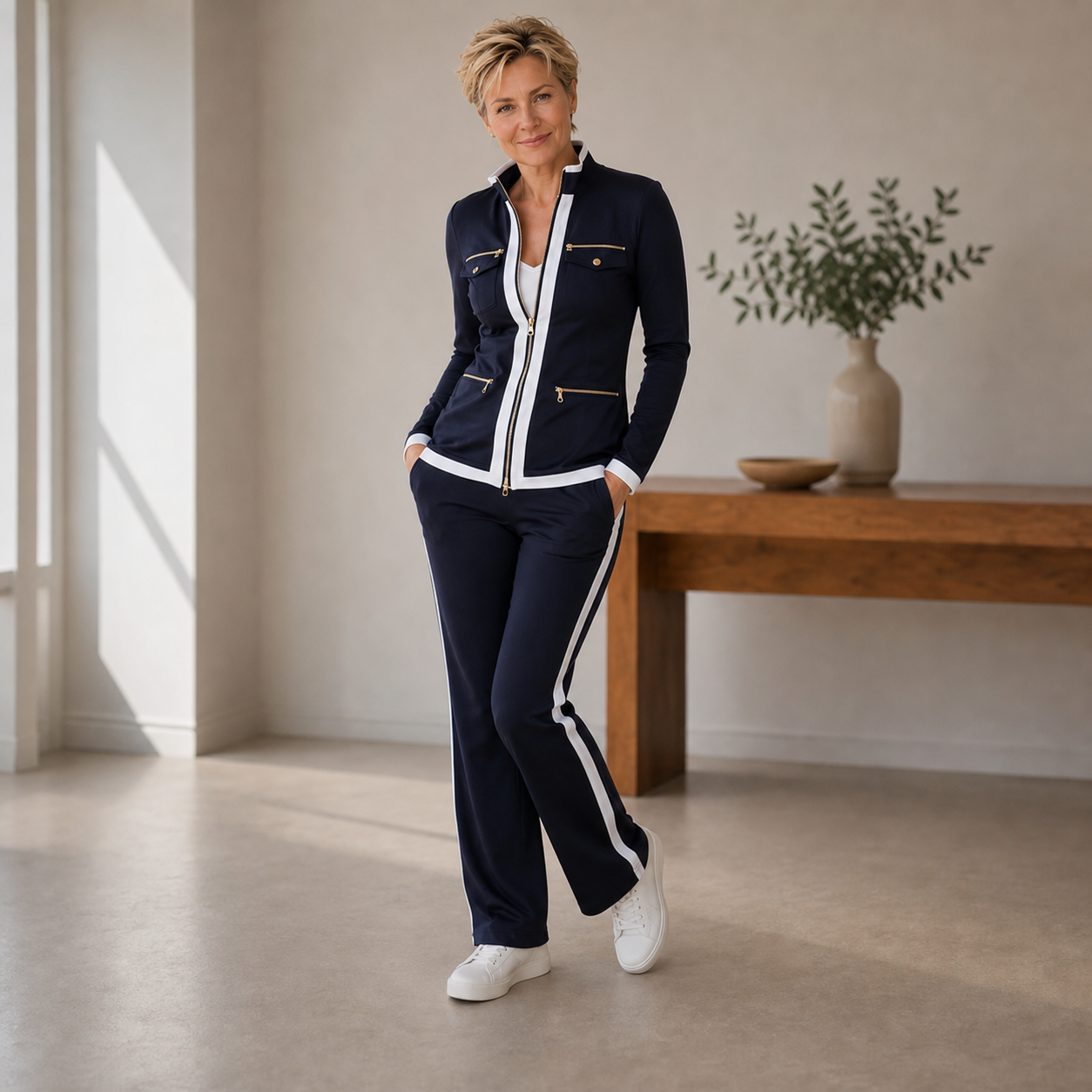 Tania Azzolini™ Dopasowany komplet dwuczęściowy dla eleganckiego komfortu
