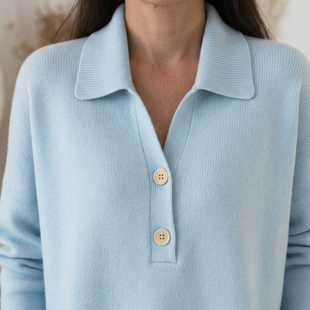 Teodora Bolzano™ Wszechstronny pullover z kołnierzem i dekoltem w serek