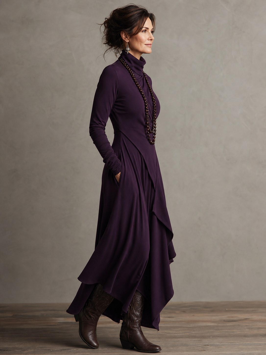 Teodora Solinas™ Elegancka sukienka z golfem na każdą okazję