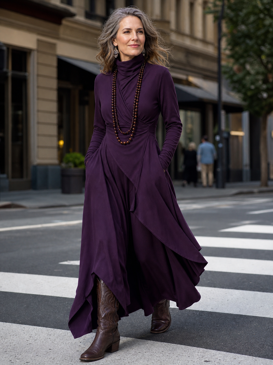 Teodora Solinas™ Elegancka sukienka z golfem na każdą okazję