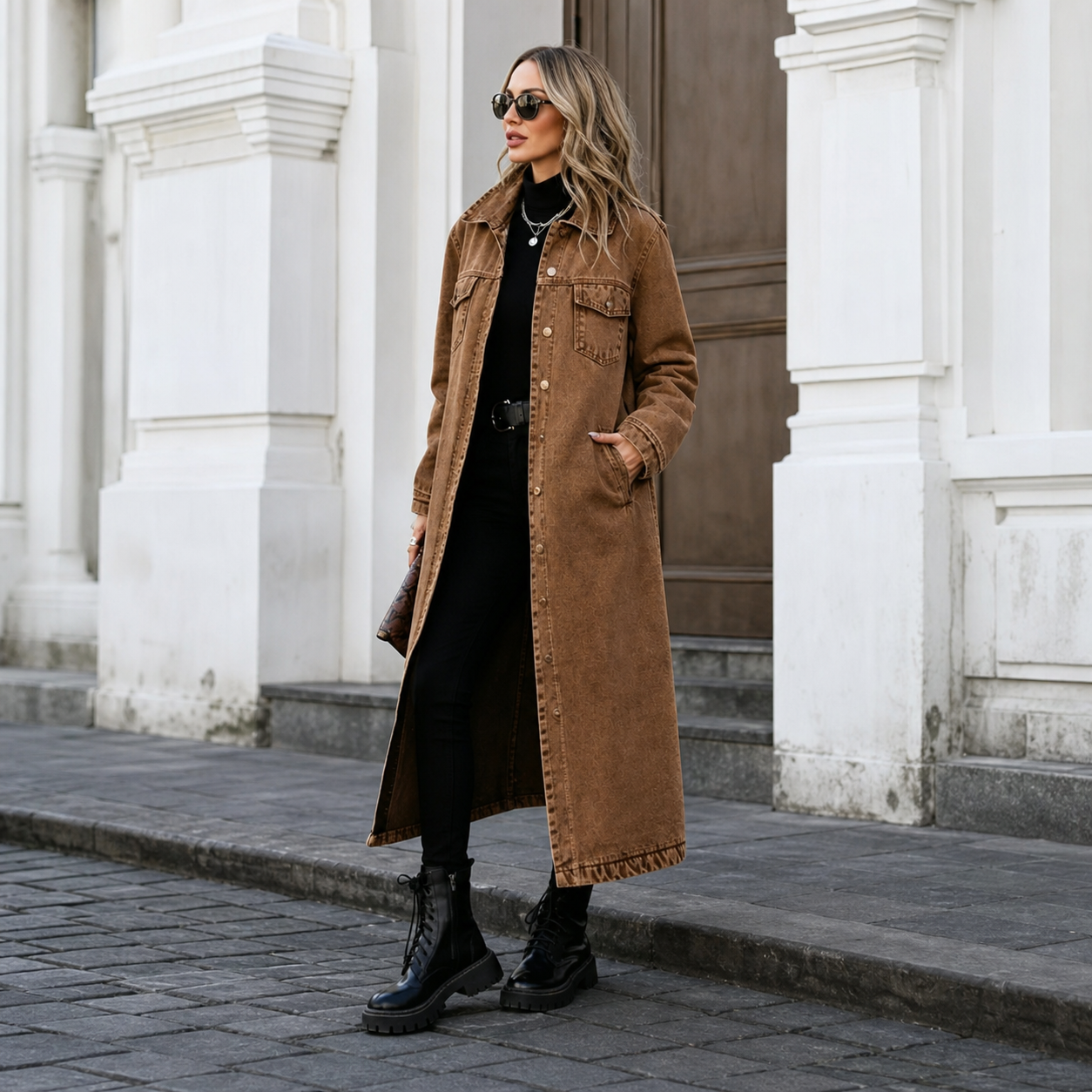 Valeria Bolzano™ Długi kardigan na guziki do swobodnego warstwowania stylizacji