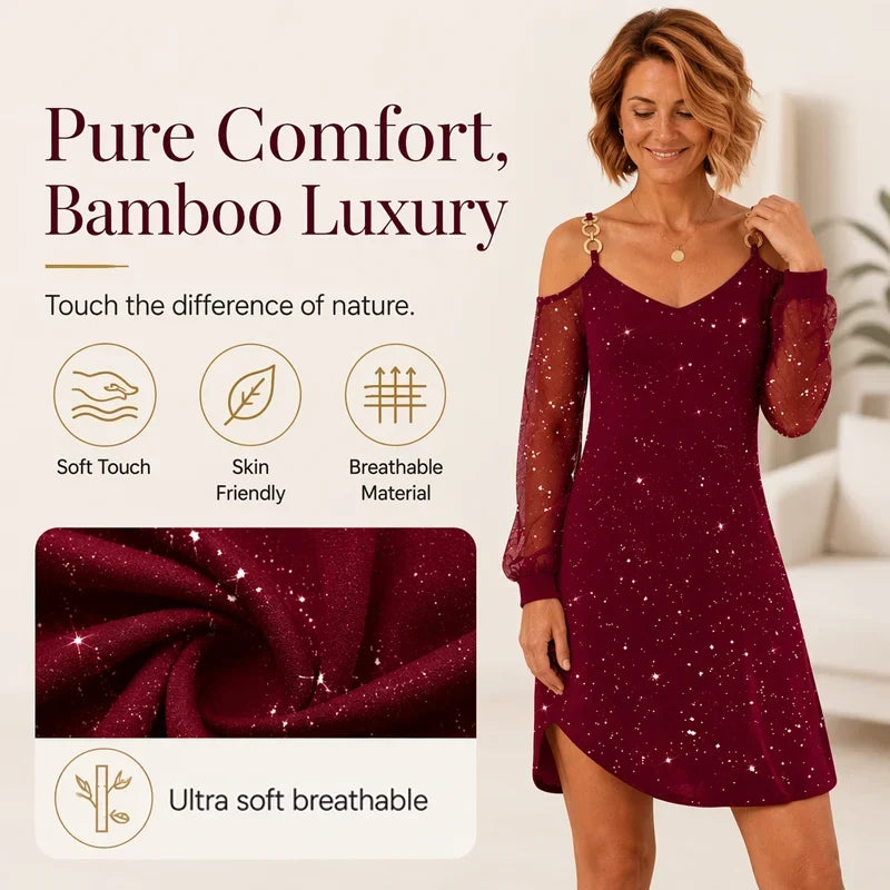 Zaira Bonarrigo™ Elegancka sukienka wieczorowa z rękawami off shoulder