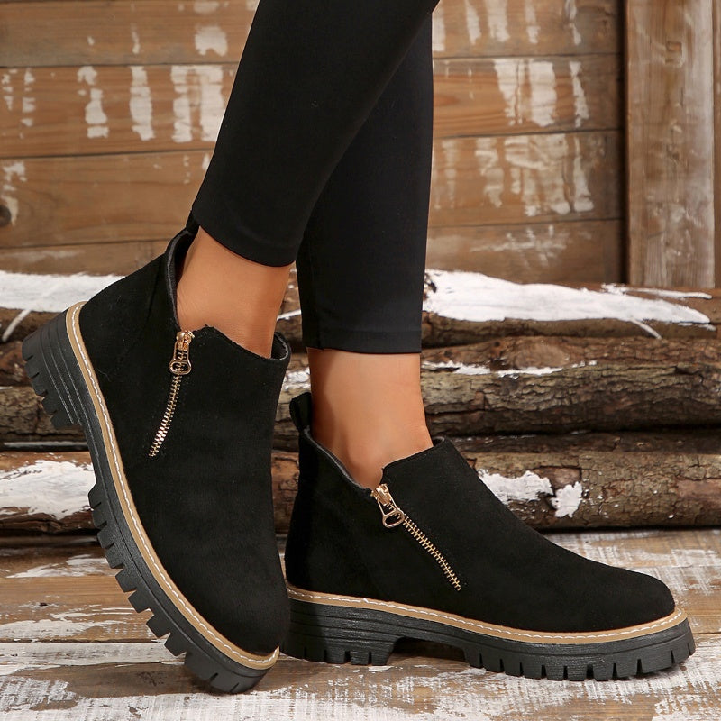 ZipStryde Sleek Zip Ankle Boots - sole and heel view of women's ankle boot